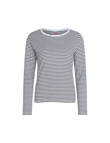 Organic Jersey Stripe Tenna Tee FAV - hvid/sort